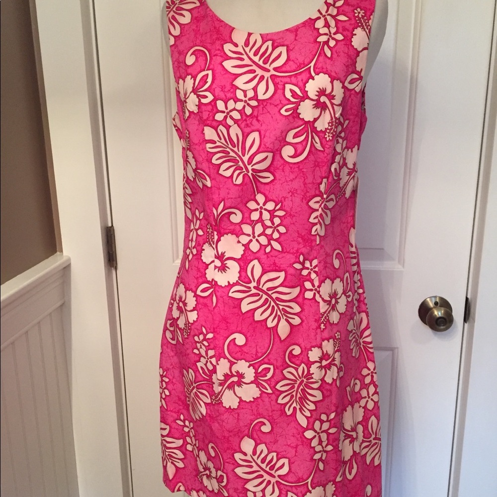 NEW ALOHA REPUBLIC DRESS HAWAII PINK WHITE FLORAL MINI SLEEVELESS Size S